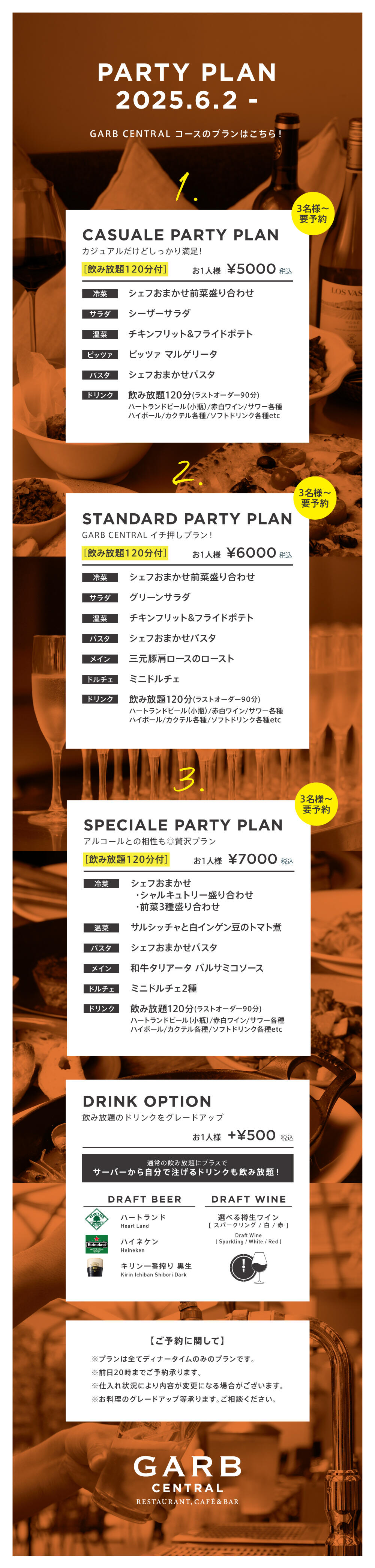 赤坂・GARB CENTRALのパーティープラン